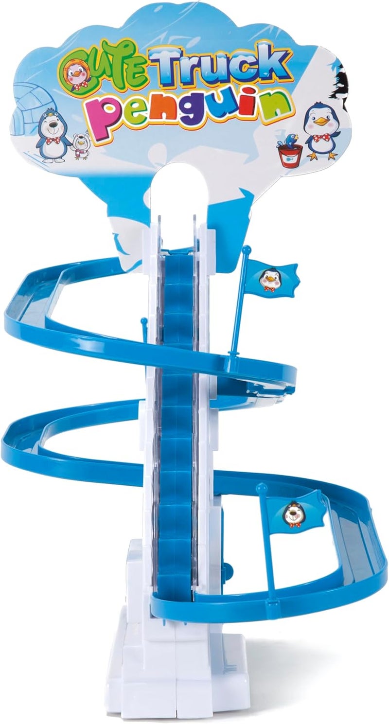 ARSUK Musical Penguin Race Game Toy with Roller Coaster Track and LED Lights for Kids - Image 2